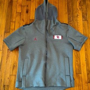 Mens XL Oklahoma Sooners Jordan short sleeve full-zip hoodie